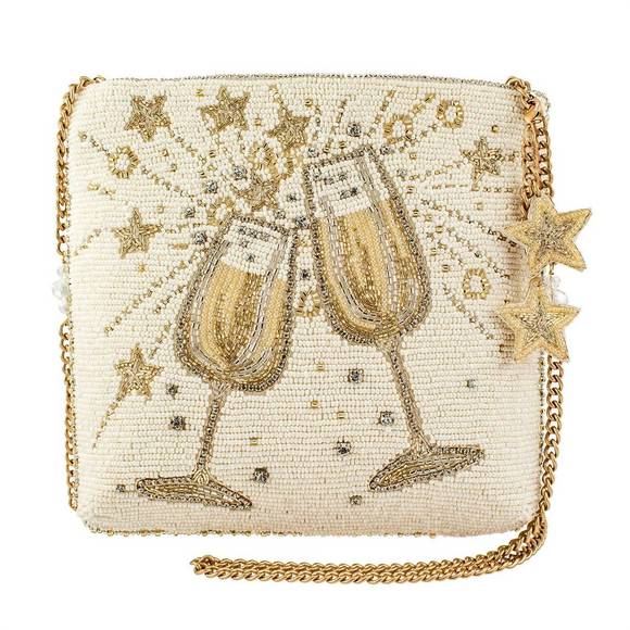 MARY FRANCES Handbags - NEW MARY FRANCES women's toast of the town crossbody handbag in beige